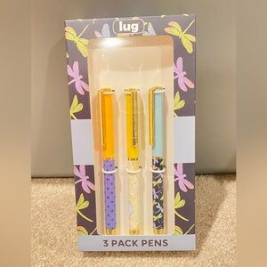 Lug Dragonfly 3 Pack Pens - Purple, Gold, Blue. New in Box